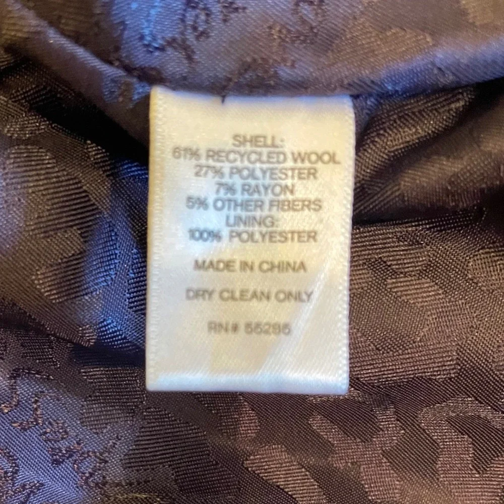 Express Royal Purple Double Breasted Wool Blend Peacoat‎ Jacket Size S